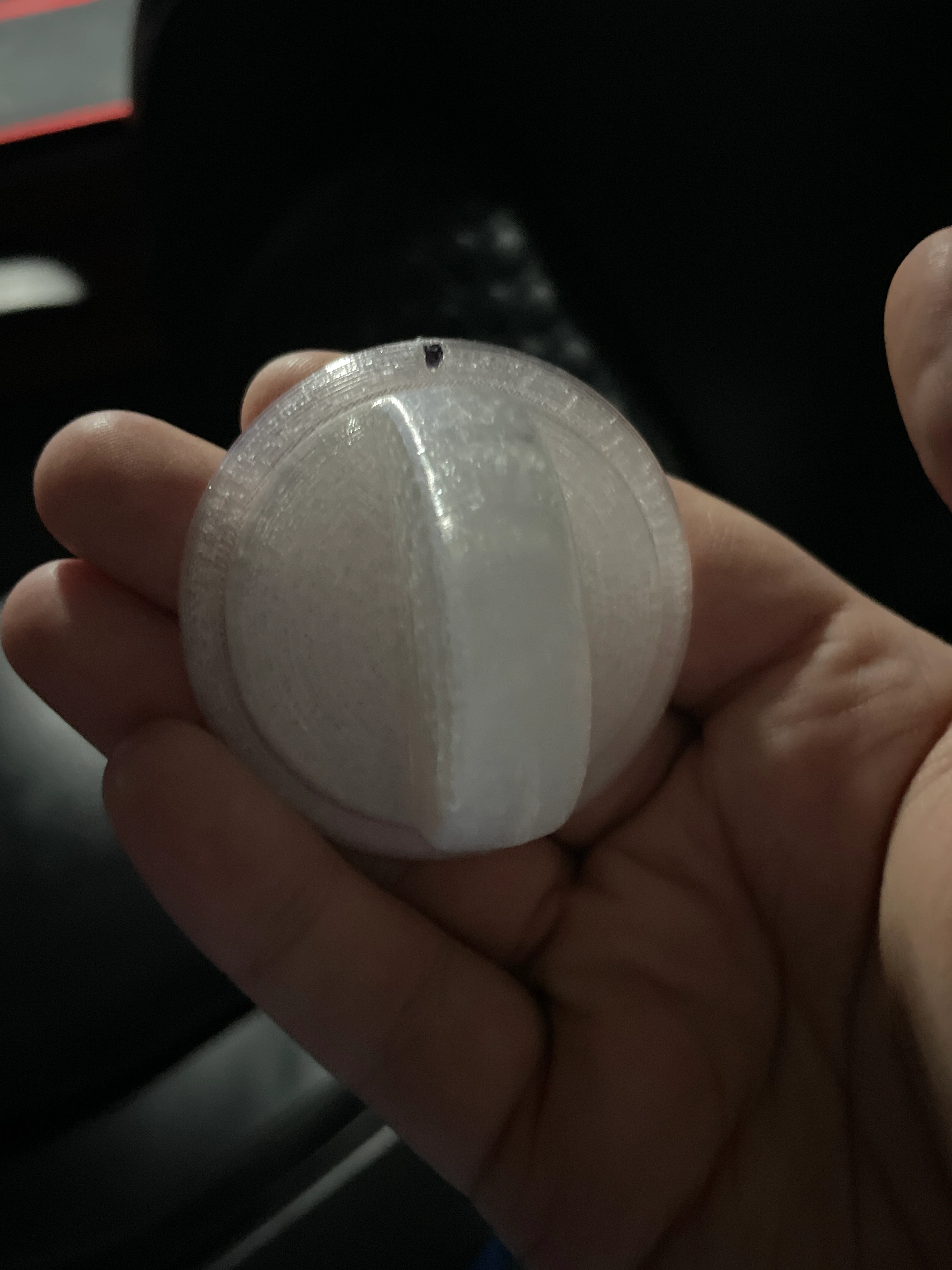 A clear, 3D printed dryer knob to replace the broken manufaturer provided knob